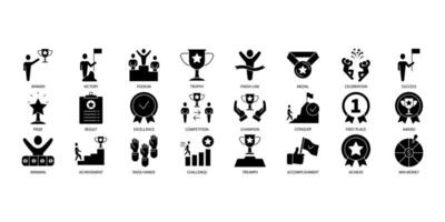 Winner icons set. Set of editable stroke icons.Vector set of Winner vector