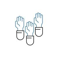 raise hands concept line icon. Simple element illustration. raise hands concept outline symbol design. vector