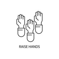 raise hands concept line icon. Simple element illustration. raise hands concept outline symbol design. vector