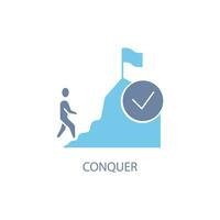 conquer concept line icon. Simple element illustration. conquer concept outline symbol design. vector