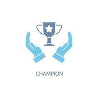 Champion concept line icon. Simple element illustration. Champion concept outline symbol design. vector