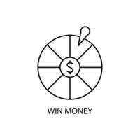 ewin money concept line icon. Simple element illustration. win money concept outline symbol design. vector