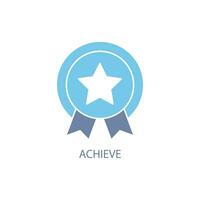 achieve concept line icon. Simple element illustration. achieve concept outline symbol design. vector