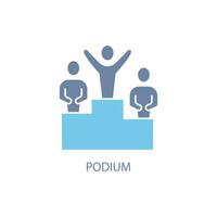 Podium concept line icon. Simple element illustration. Podium concept outline symbol design. vector