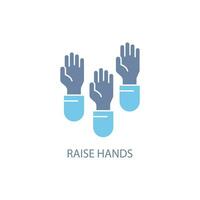 raise hands concept line icon. Simple element illustration. raise hands concept outline symbol design. vector