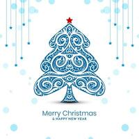 Modern Merry Christmas festival decorative greeting card vector