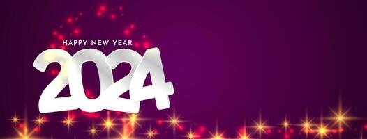 Modern Happy new year 2024 elegant banner design vector