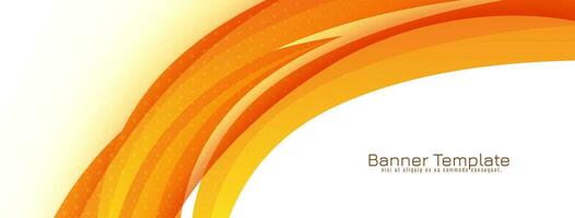 Abstract Yellow and orange color dynamic wave style banner design vector