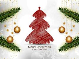 Merry Christmas traditional festival greeting background design vector