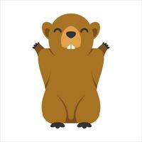 Groundhog Element Vector Flat Design