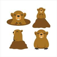 Groundhog Element Vector Flat Design