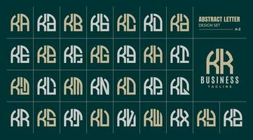 Curve line abstract shape letter K KK logo design set vector