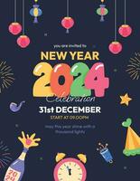 New Year Postcard vector