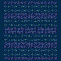 A regular pattern of lips stars flowers and hearts arranged in rows vector or color illustration