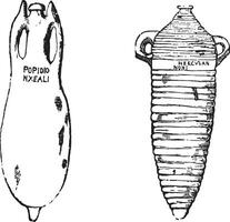 Amphorae, vintage engraving. vector