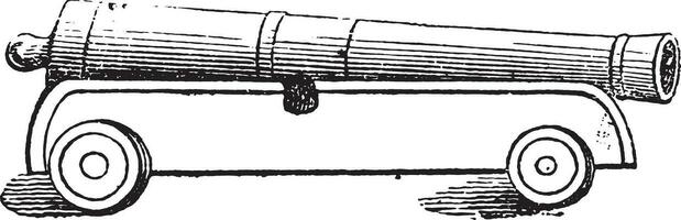 el pistola y el Estar atento reproducido aquí estaba construido en el año 1636, Clásico grabado. vector