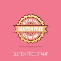 Gluten free grunge rubber stamp. Vector illustration on white background. Business concept no gluten healthy stamp pictogram.