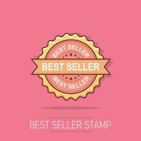 Best seller grunge rubber stamp. Vector illustration on white background. Business concept bestseller stamp pictogram.