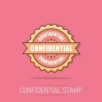 Confidential grunge rubber stamp. Vector illustration on white background. Business concept confidential secret stamp pictogram.