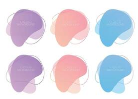 Liquid colorful gradient shapes set of different colors isolated on white background vector