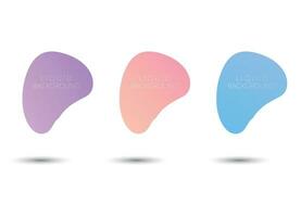 Liquid colorful gradient shapes set of different colors isolated on white background vector