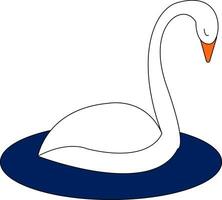 Swan hand drawn design, illustration, vector on white background.