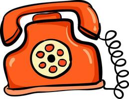 Telephone hand drawn design, illustration, vector on white background.