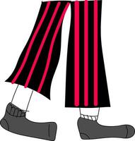 negro pantalones con rojo rayas vector ilustración en blanco antecedentes