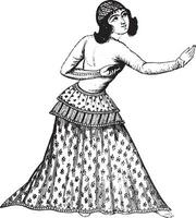 A Persian dancer, after a Persian miniature vintage engraving. vector