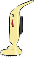 Yellow vacuum cleaner vector illustration on white background