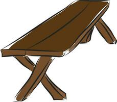 Brown wood table from boards illustration basic RGB vector on white background