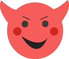 Simple red devil emoji vector illustration on white background