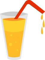 Juice with strawillustration vector on white background