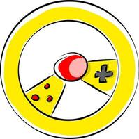 amarillo juego de azar rueda con control S ilustración color vector en blanco antecedentes