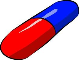 Red and blue medicine pill vector illustration on white background