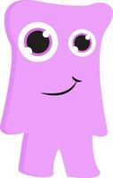 Simple cartoon of a purple smiling monster vector illustration on white background