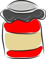 Simple red jar vector illustration on white background