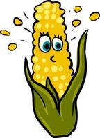 Surprised corn vector illustration on white background