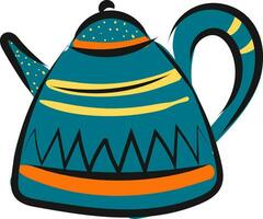 Light blue teapot vector illustration on white background