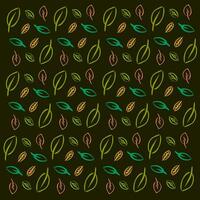 Deep green texture with colorful leafs and white frame vector