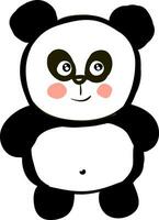 Cute black and white panda smiling  vector illustration on white background