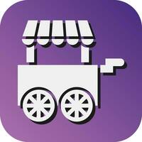 Ice Cream Cart Vector Glyph Gradient Background Icon For Personal And Commercial Use.