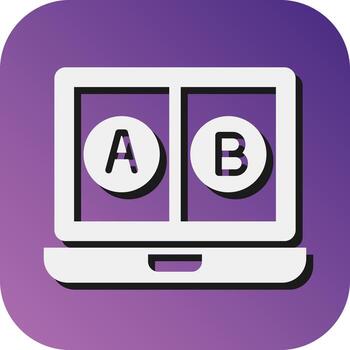 Ab Testing Vector Glyph Gradient Background Icon For Personal And Commercial Use.
