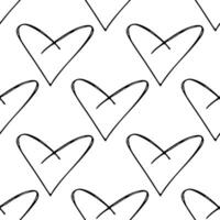 Seamless pattern with hand drawn heart doodle for decorative print, wrapping paper, greeting cards and fabric vector