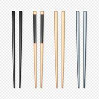 Set of realistic chopsticks. Chopstick element Asian or oriental traditional culture. Vector