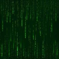 Background in a matrix style. Green random numbers. Sci fi or futuristic backdrop. Encoded data. Vector illustration