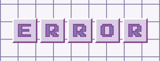 The word error is composed of keyboard buttons in y2k style. Error message. Old computer aesthetics. Vector illustration