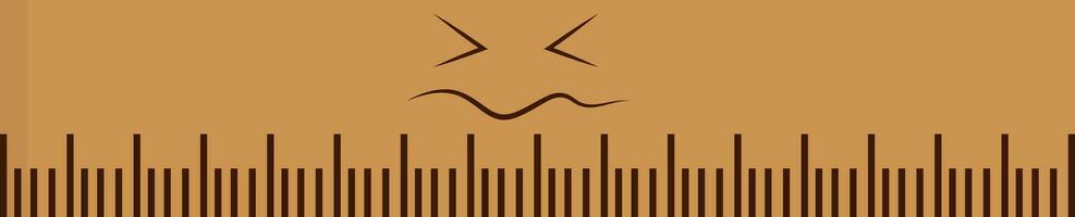 Unhappy brown ruler  vector illustration on white background