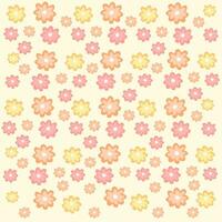 Texture of yellow  orange and pink flowers on pale background and white frame vector