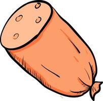 Sausage cut in half vector illustration on white background
